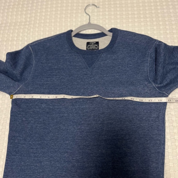 J.Crew Mens XS Blue Fleece Crewneck Pullover Sweatshirt - Picture 5 of 6